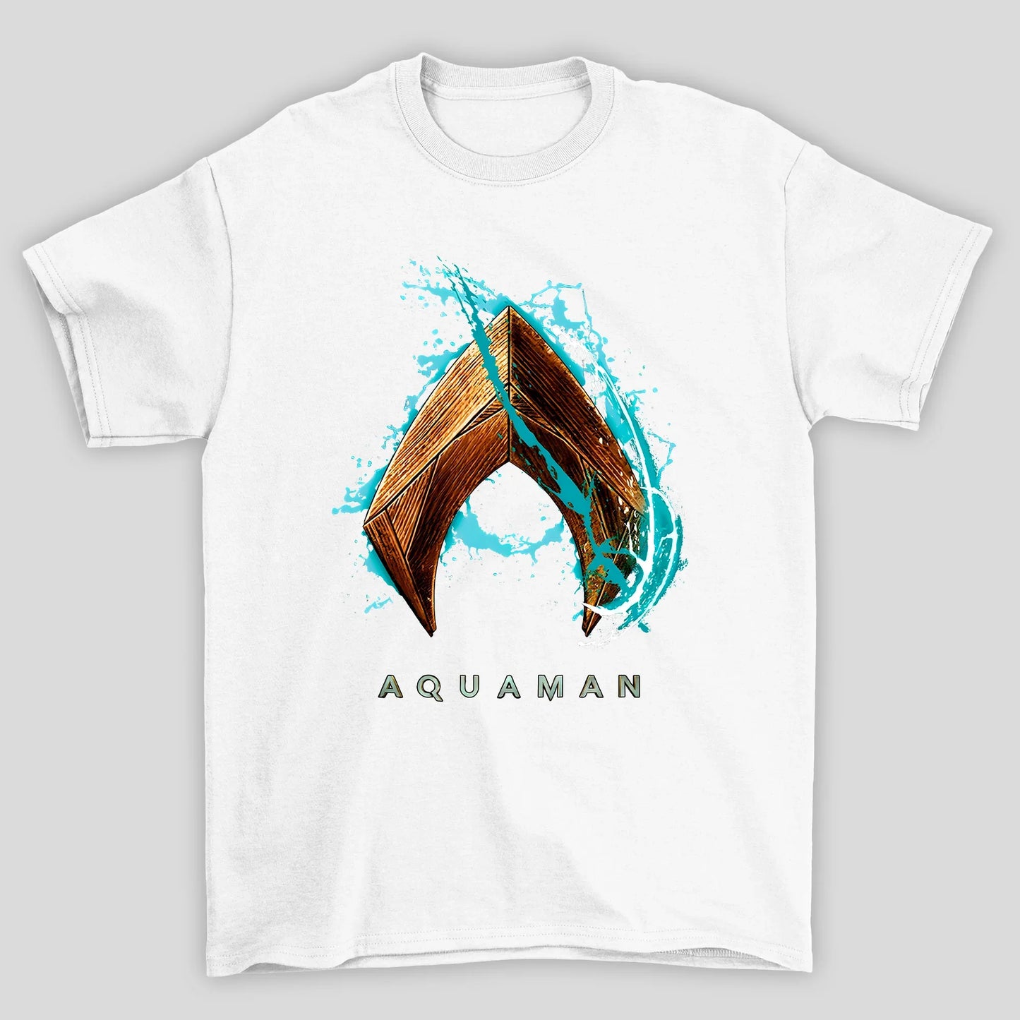Camiseta Básica Unissex Aquaman Logo Água