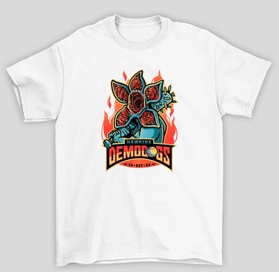Camiseta Básica Unissex Stranger Things Hawkins Demodogs