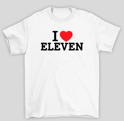 Camiseta Básica Unissex Stranger Things I Love Eleven