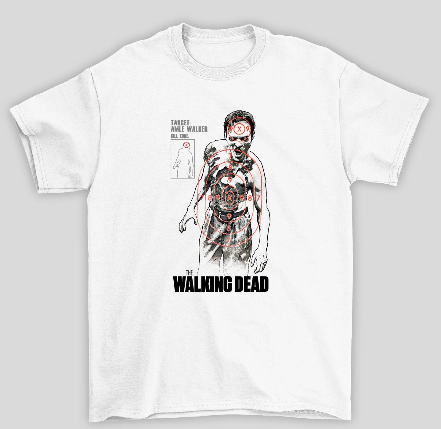 Camiseta Básica Unissex The Walking Dead Alvo Zumbi