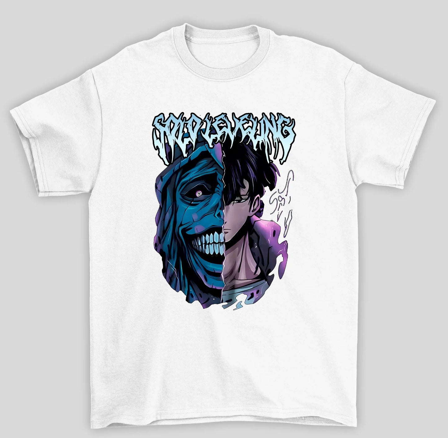 Camiseta Básica Unissex Solo Leveling Monstro Vs Sung