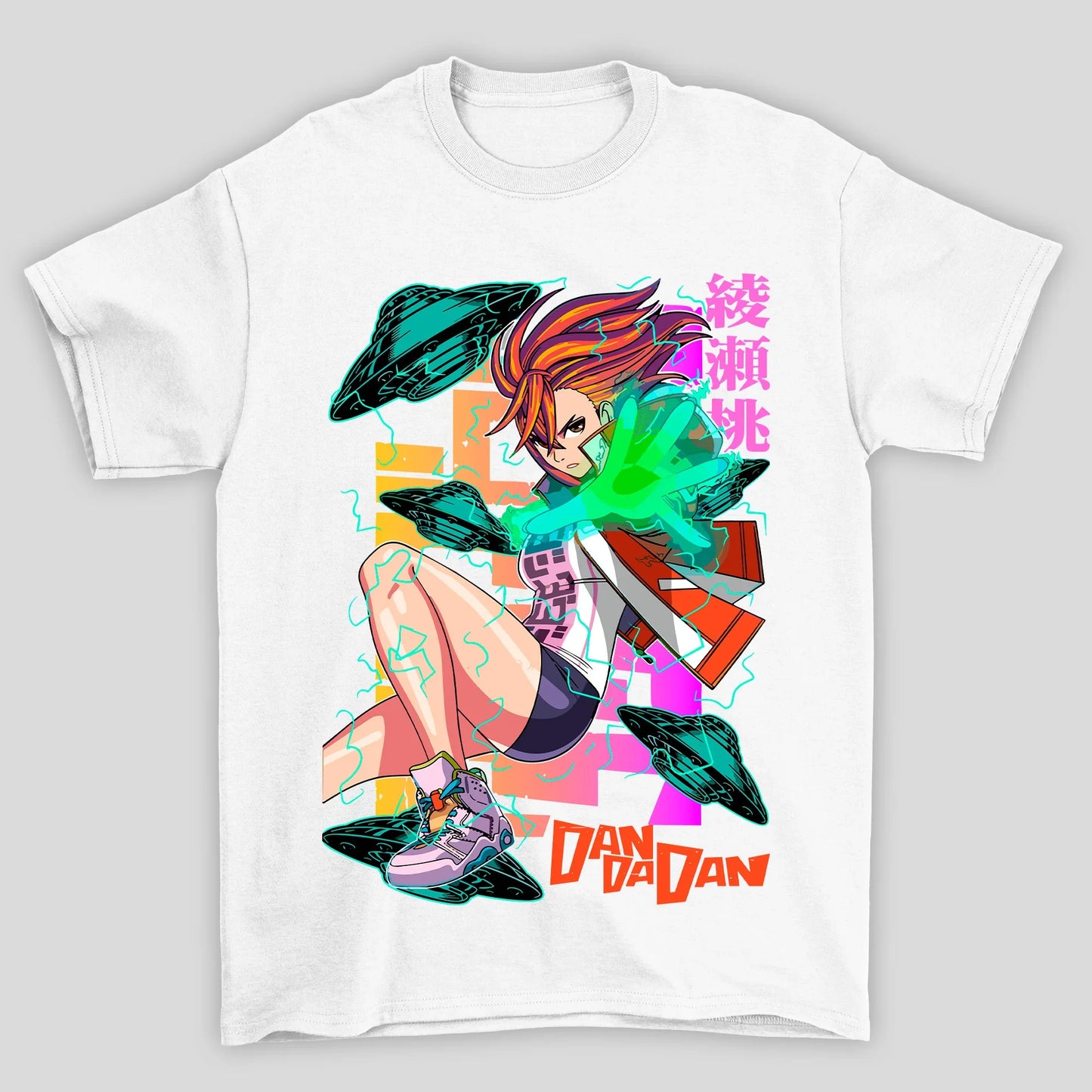 Camiseta Básica Unissex Dandadan Momo Ayase Naves