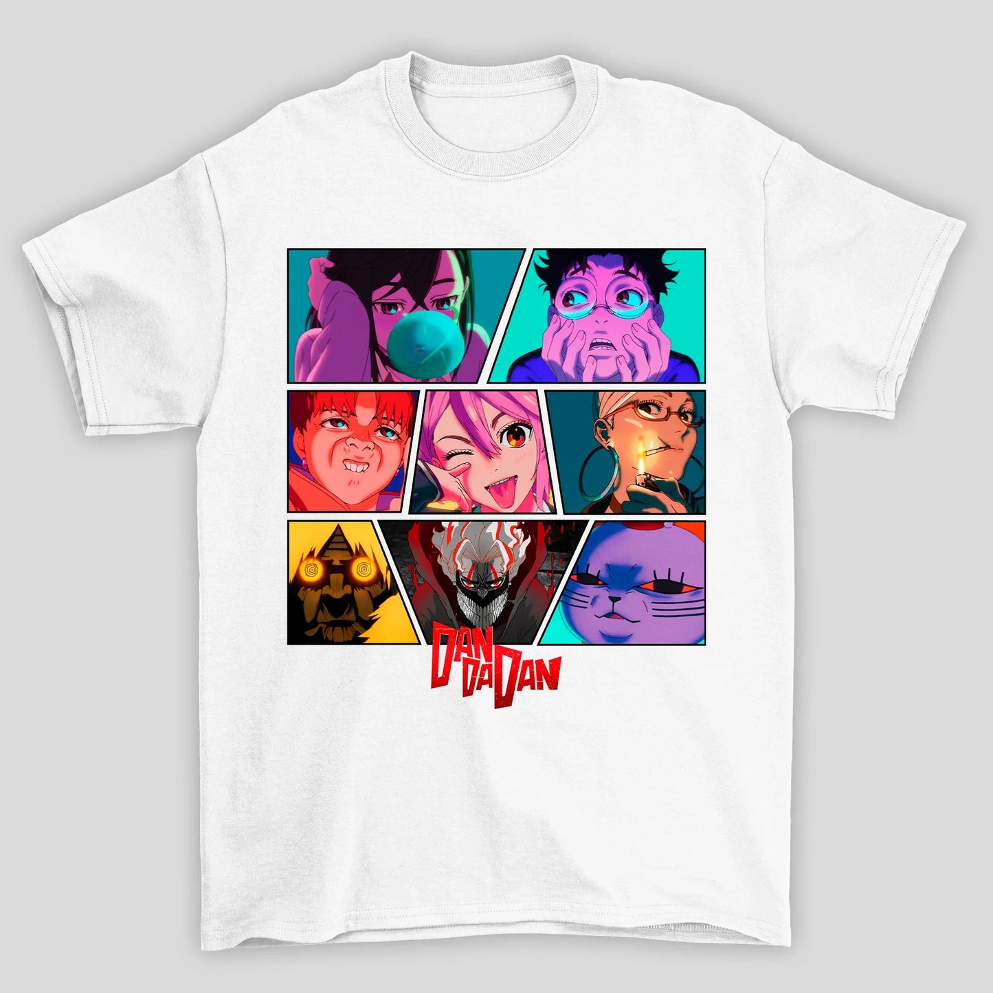 Camiseta Básica Unissex Dandadan Personagens Abertura