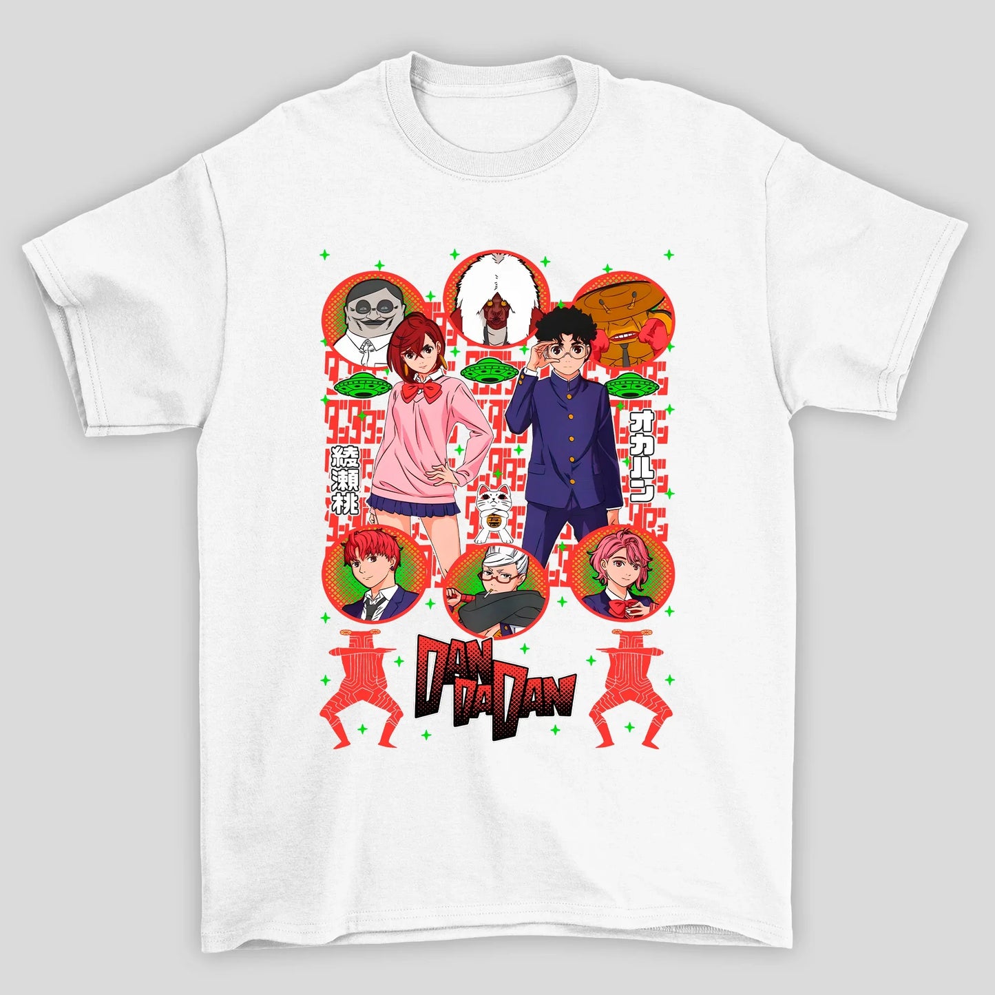 Camiseta Básica Unissex Dandadan Personagens