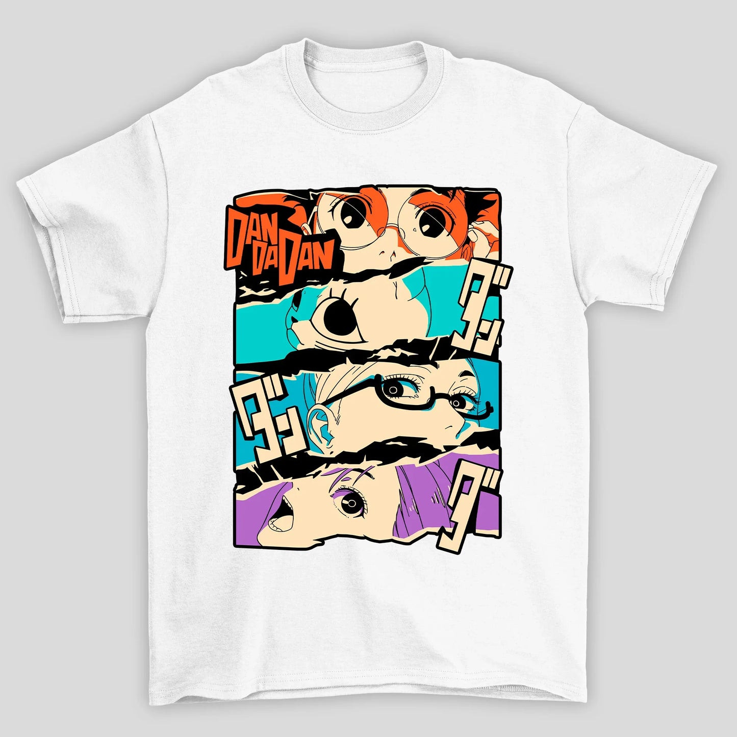 Camiseta Básica Unissex Dandadan Personagens Kanji HQ