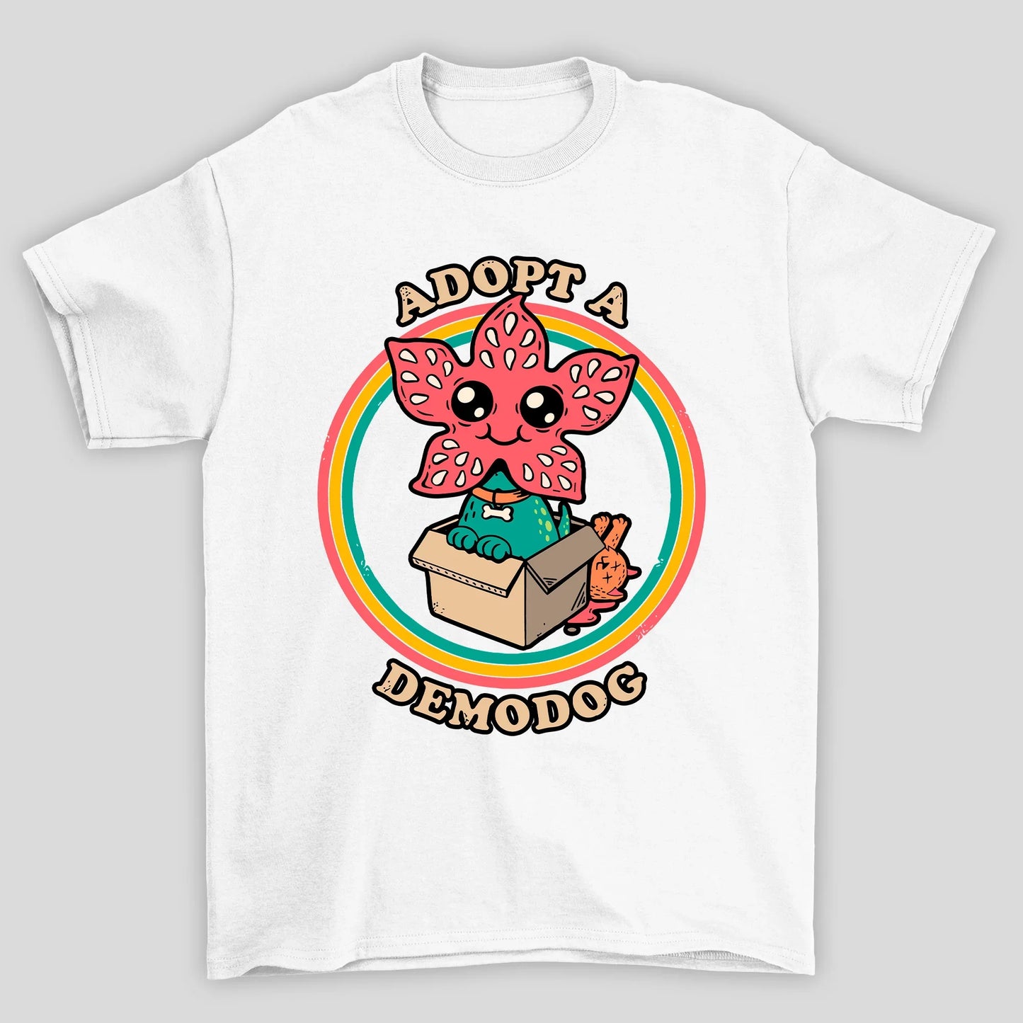 Camiseta Básica Unissex Adopt a Demodog Stranger Things
