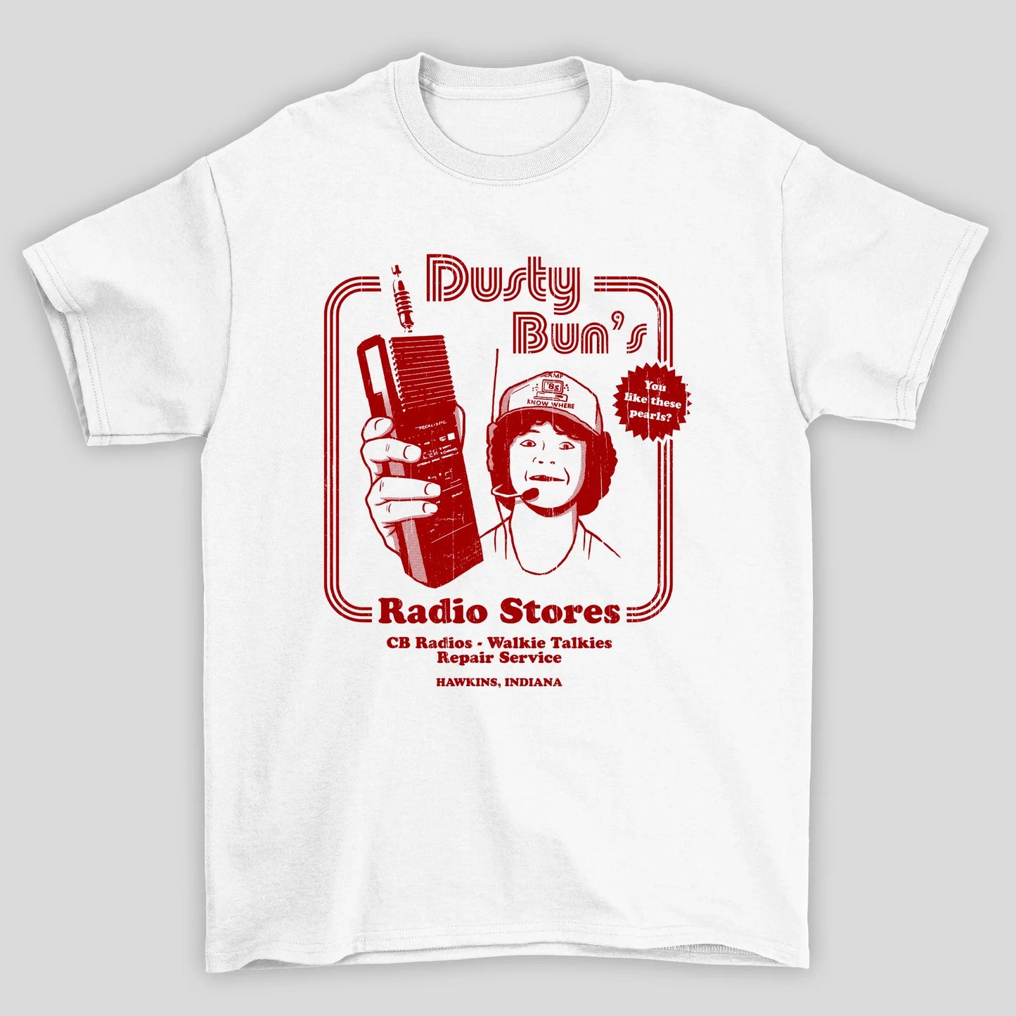 Camiseta Básica Unisses Dusty Buns Stranger Things
