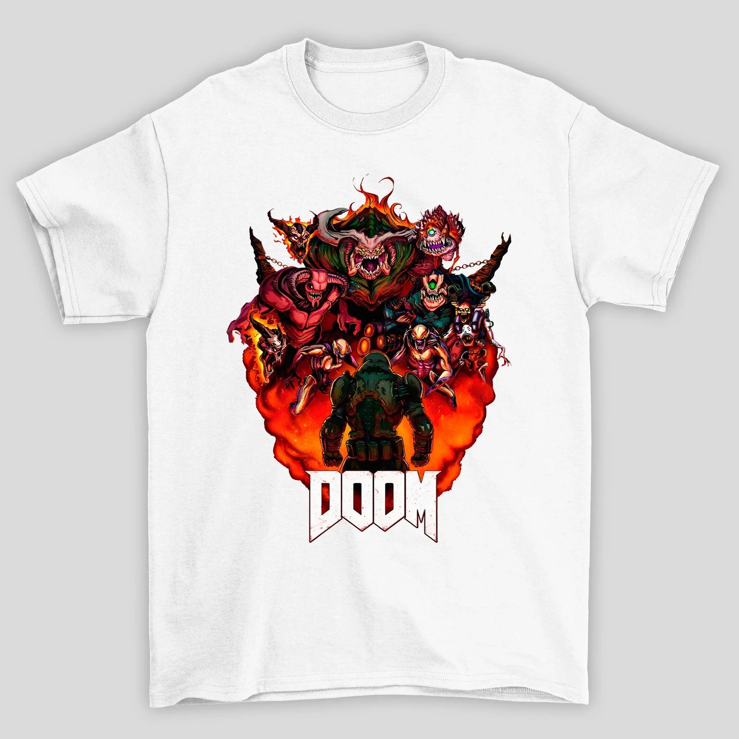 Camiseta Básica Unissex Doom Guy Doom Costas