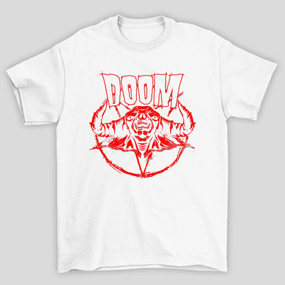 Camiseta Básica Unissex Doom Demon Pentagrama