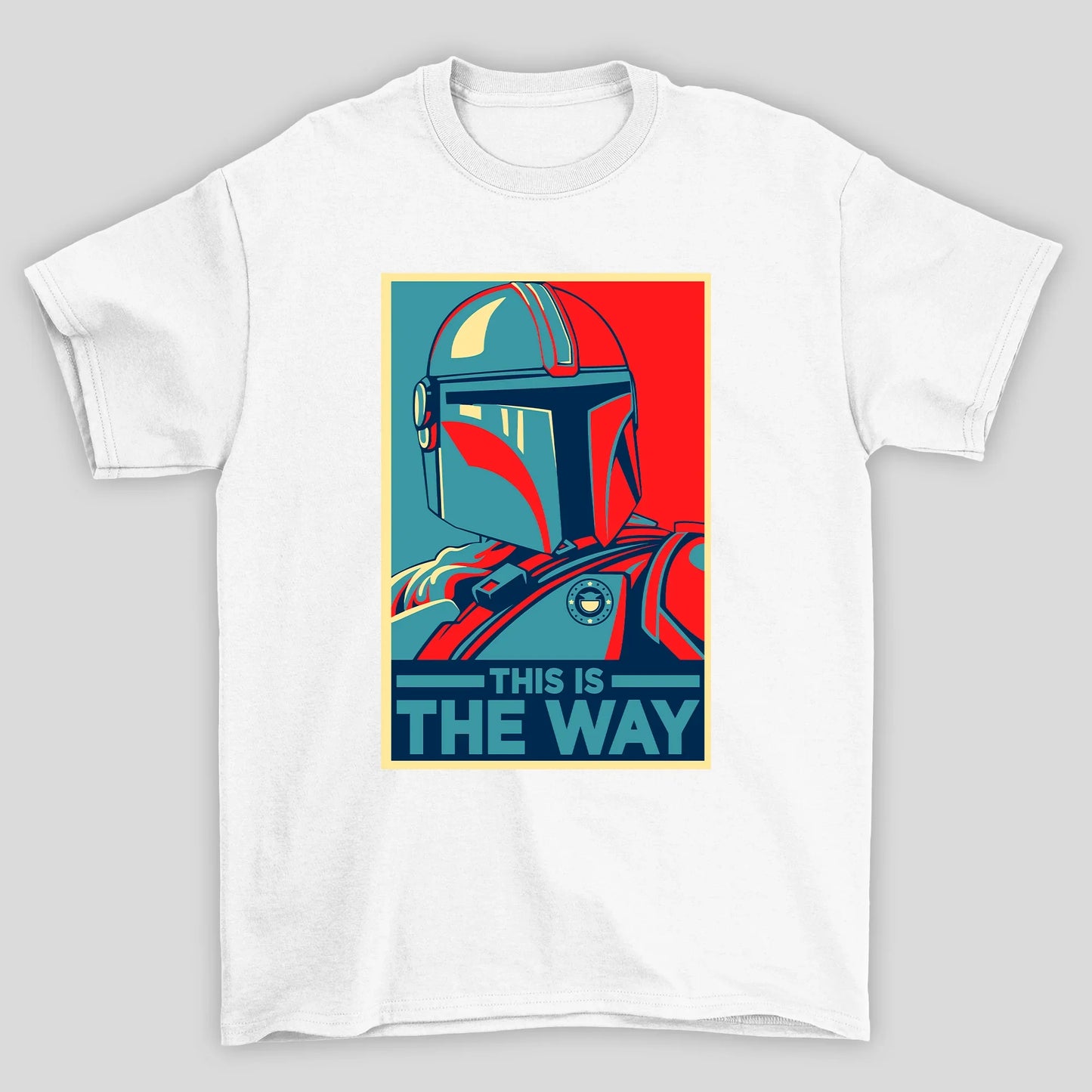 Camiseta Básica Unissex Poster Pop Art Mandalorian
