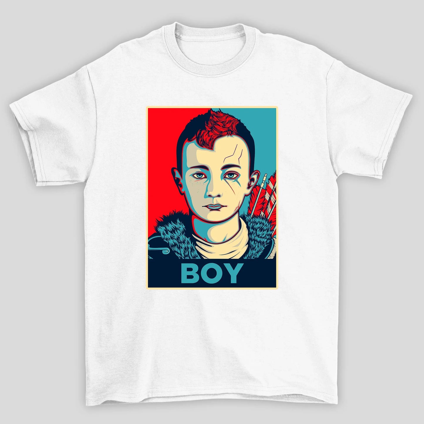 Camiseta Básica Unissex Atreus Rosto Boy Art Pop God Of War