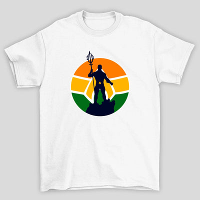 Camiseta Básica Unissex Logo Cinto Silhueta Aquaman
