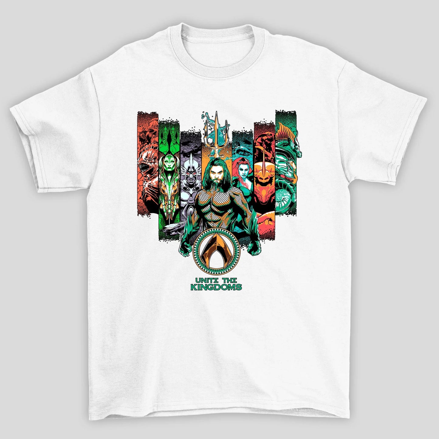 Camiseta Básica Unissex Unite The Kingdoms Aquaman