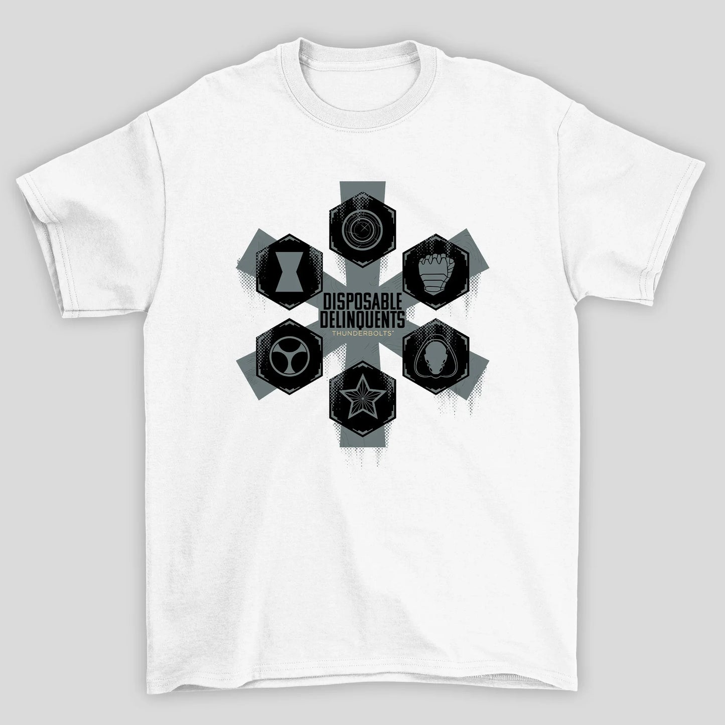 Camiseta Básica Unissex Thunderbolts Logo Disposable Delinquents