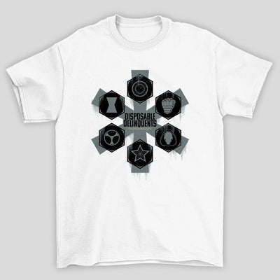 Camiseta Básica Unissex Thunderbolts Logo Disposable Delinquents