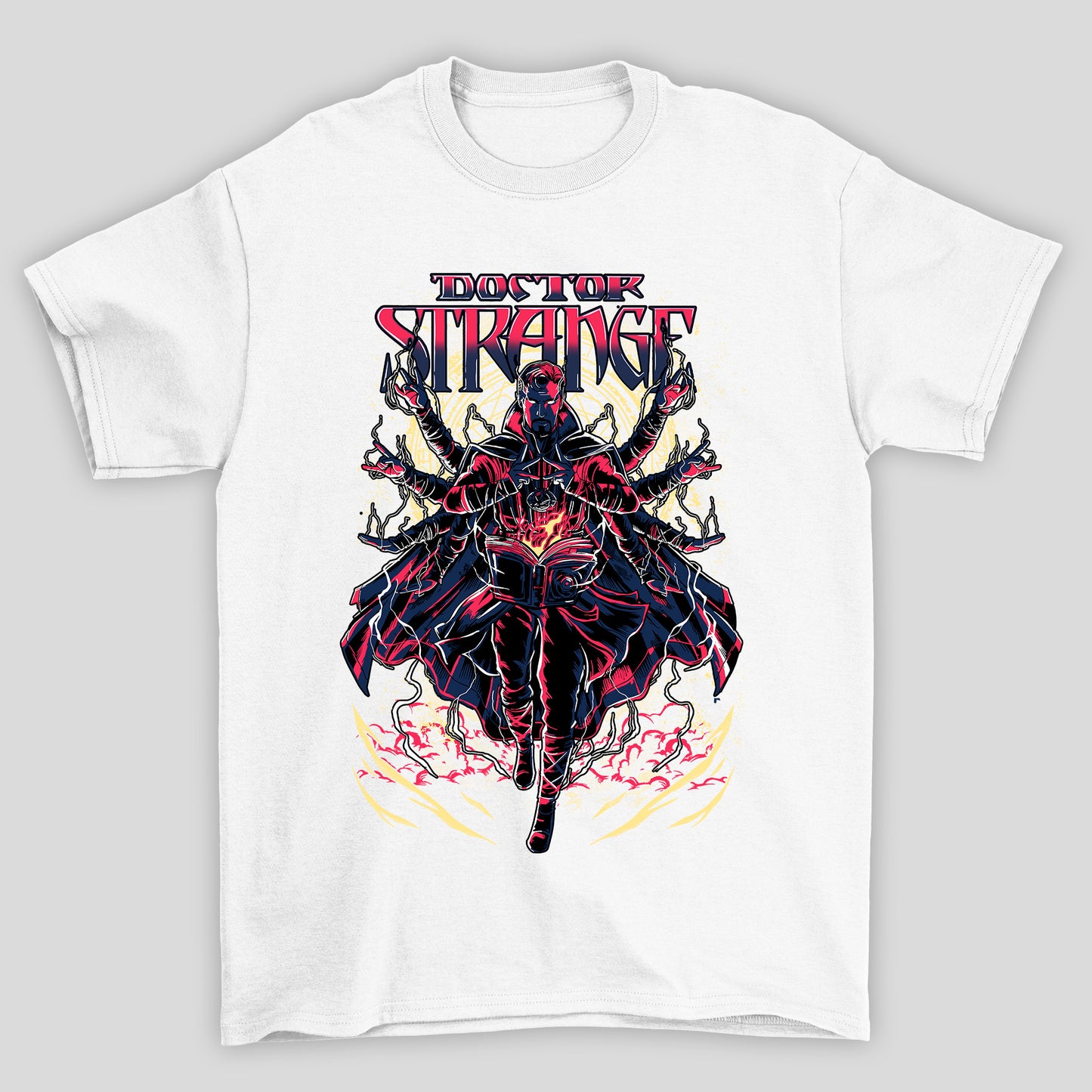 Camiseta Básica Unissex Doctor Strange Feitiço Livro Vermelho