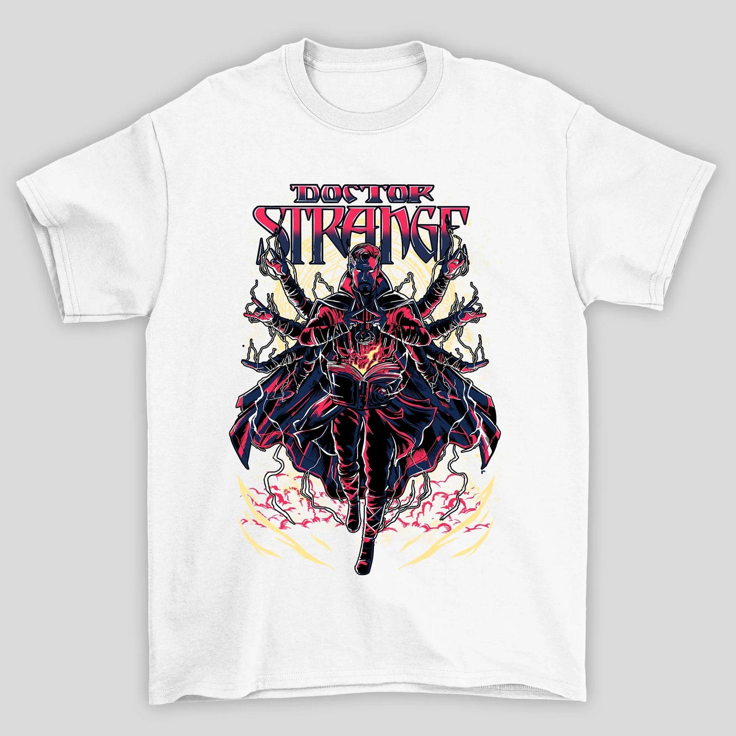 Camiseta Básica Unissex Doctor Strange Feitiço Livro Vermelho