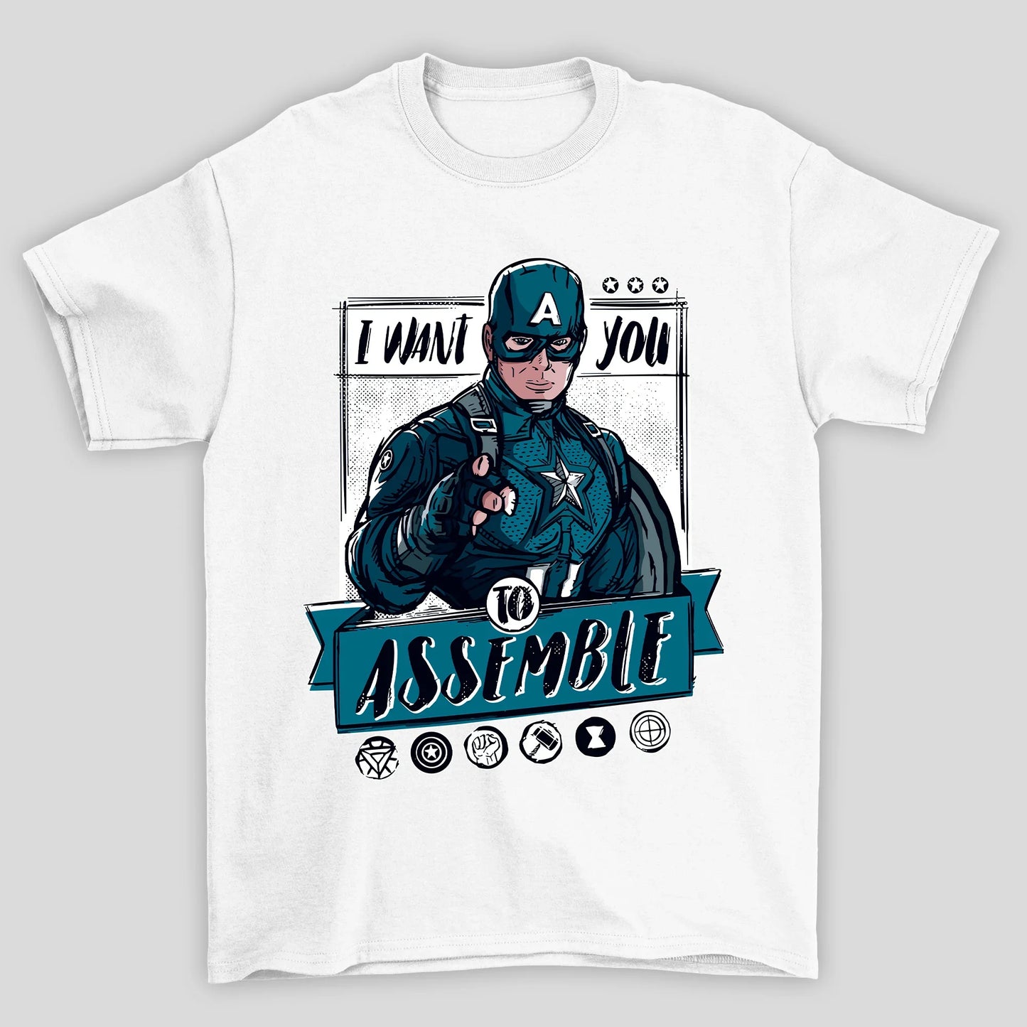 Camiseta Básica Unissex I Want You Assemble Capitao America