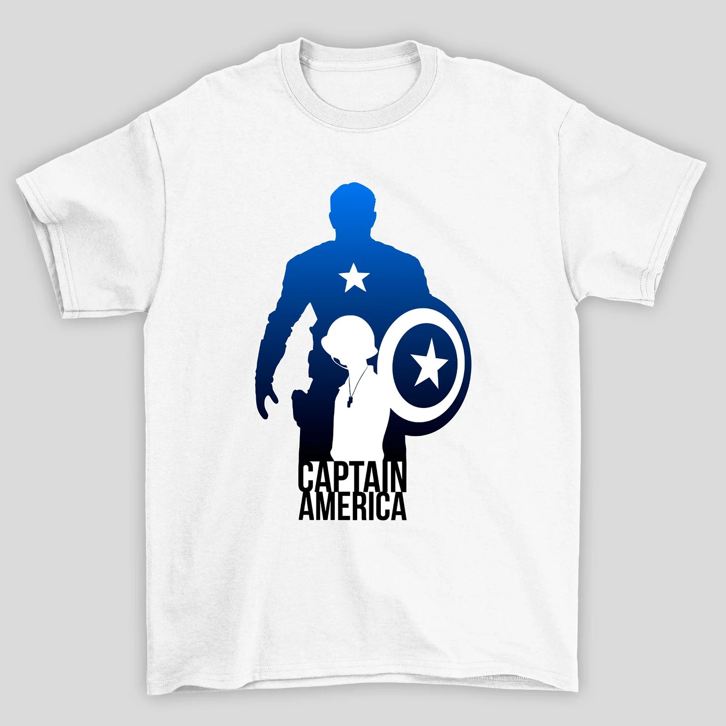 Camiseta Básica Unissex Silhueta Degrade Capitao America