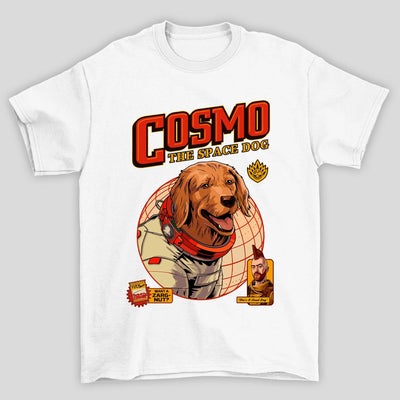Camiseta Básica Unissex Cosmo The Space Dog Guardioes Da Galaxia