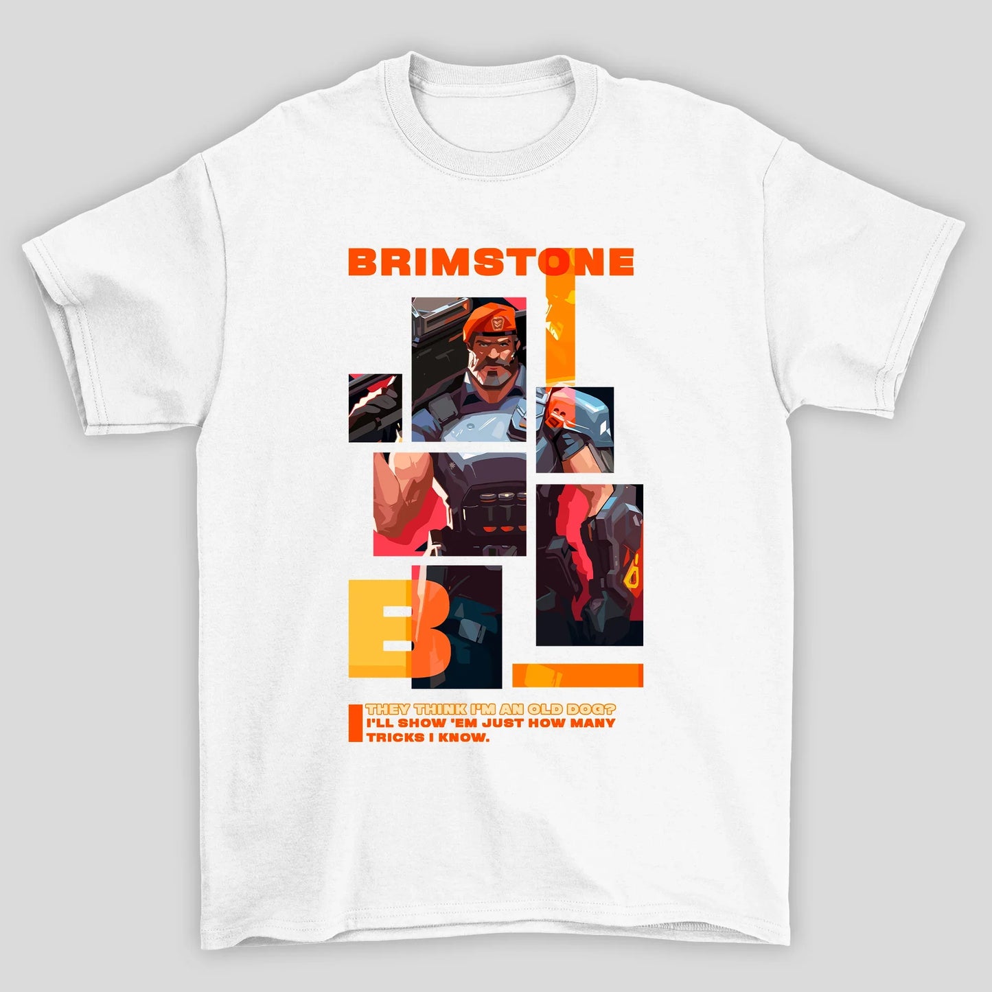 Camiseta Básica Unissex Brimstone Quadrados Valorant