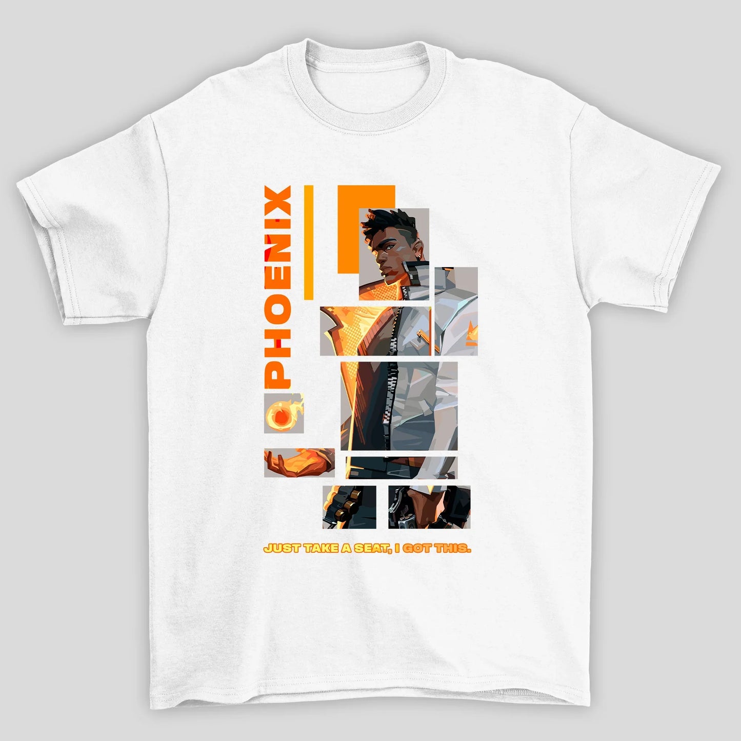 Camiseta Básica Unissex Phoenix Quadrados Valorant