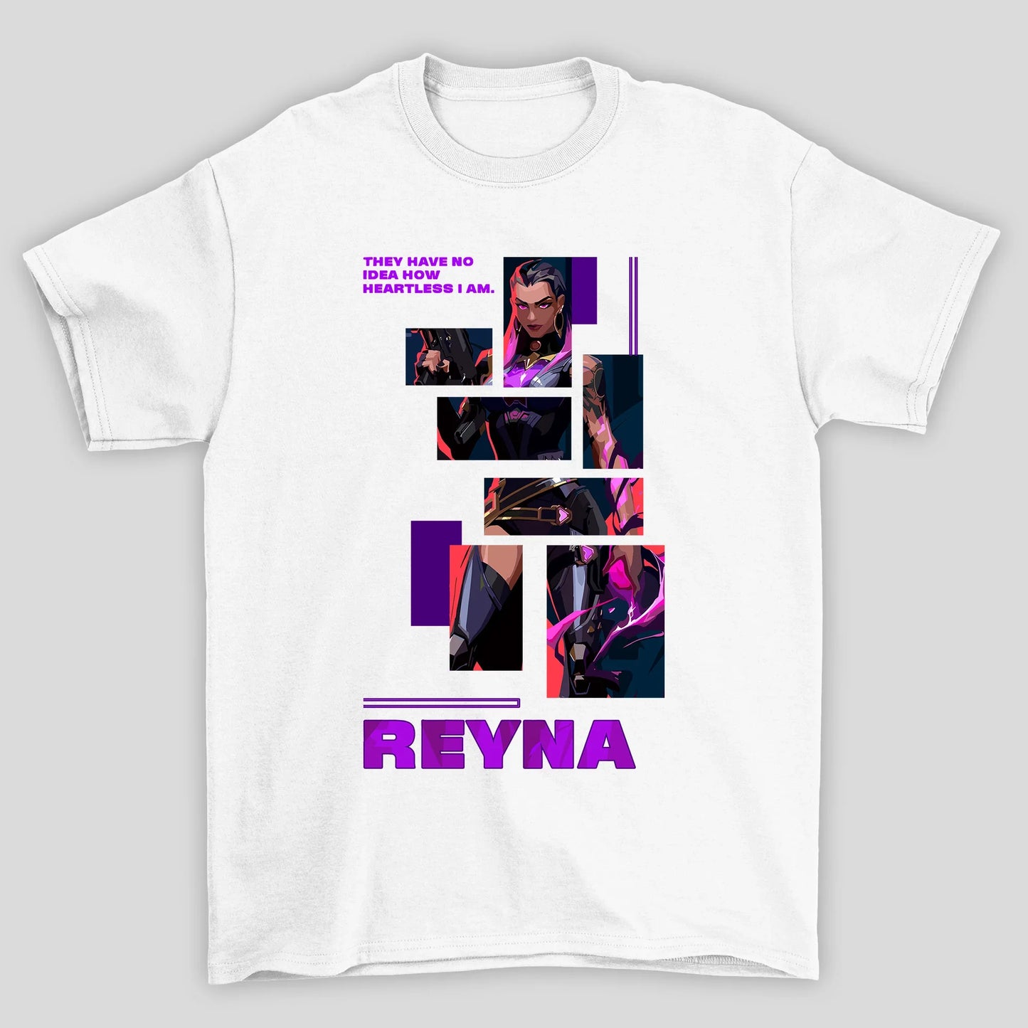 Camiseta Básica Unissex Reyna Quadrados Valorant
