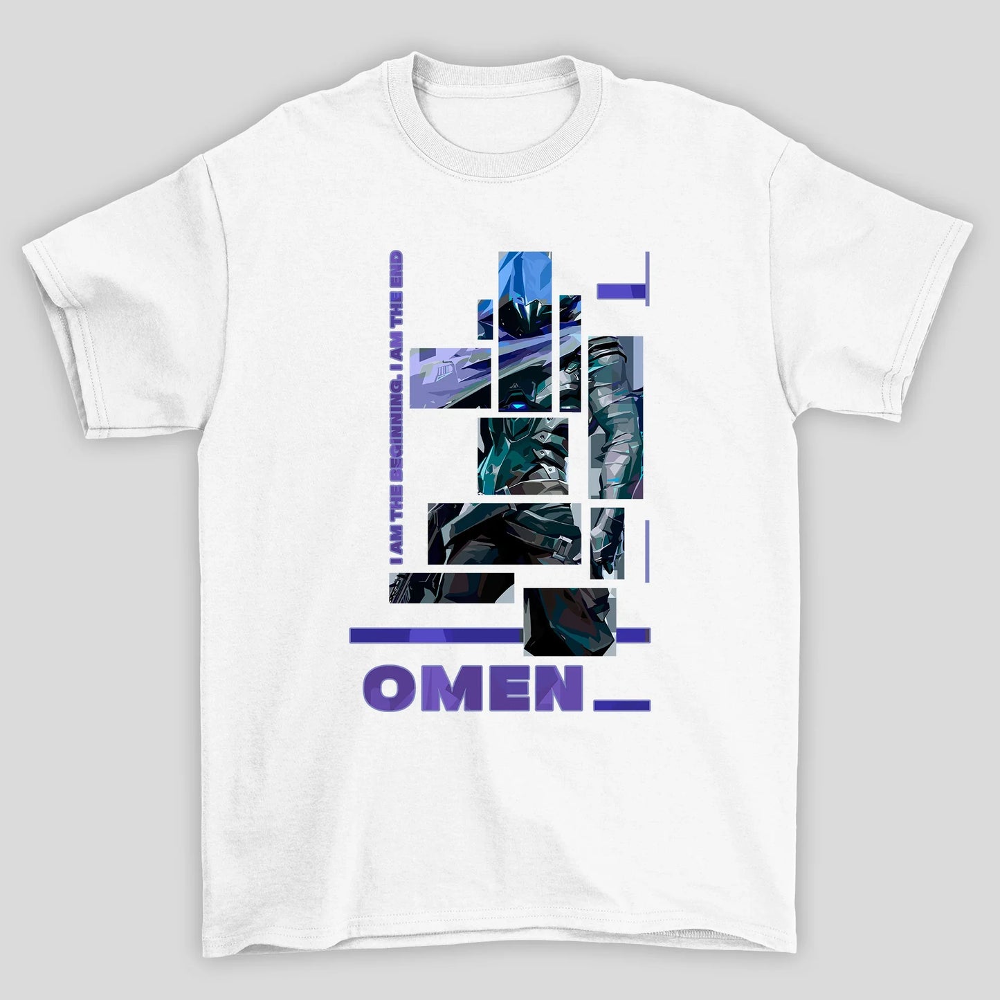 Camiseta Básica Unissex Omem Quadrados Valorant