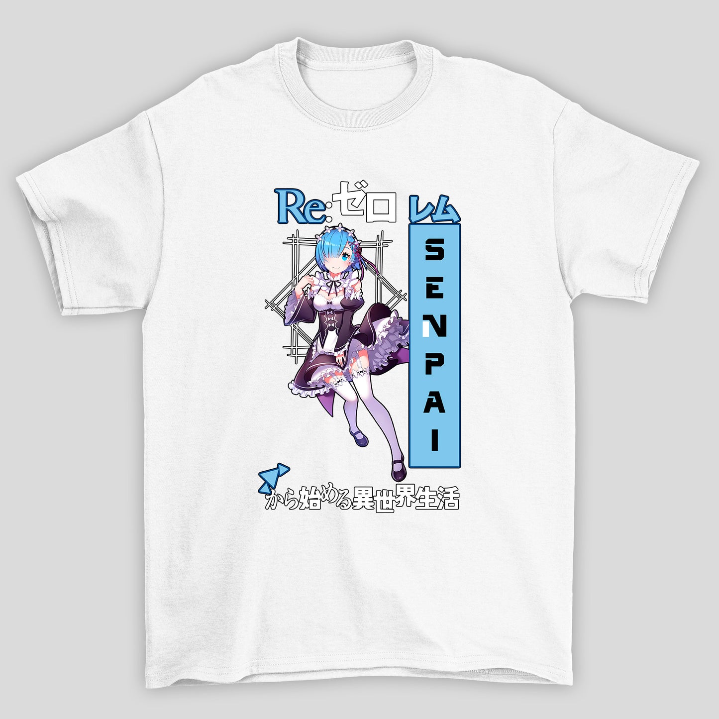 Camiseta Básica Unissex Rem Sennpai Re Zero