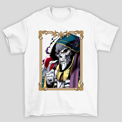 Camiseta Básica Unissex Overlord Ainz Rosto Moldura