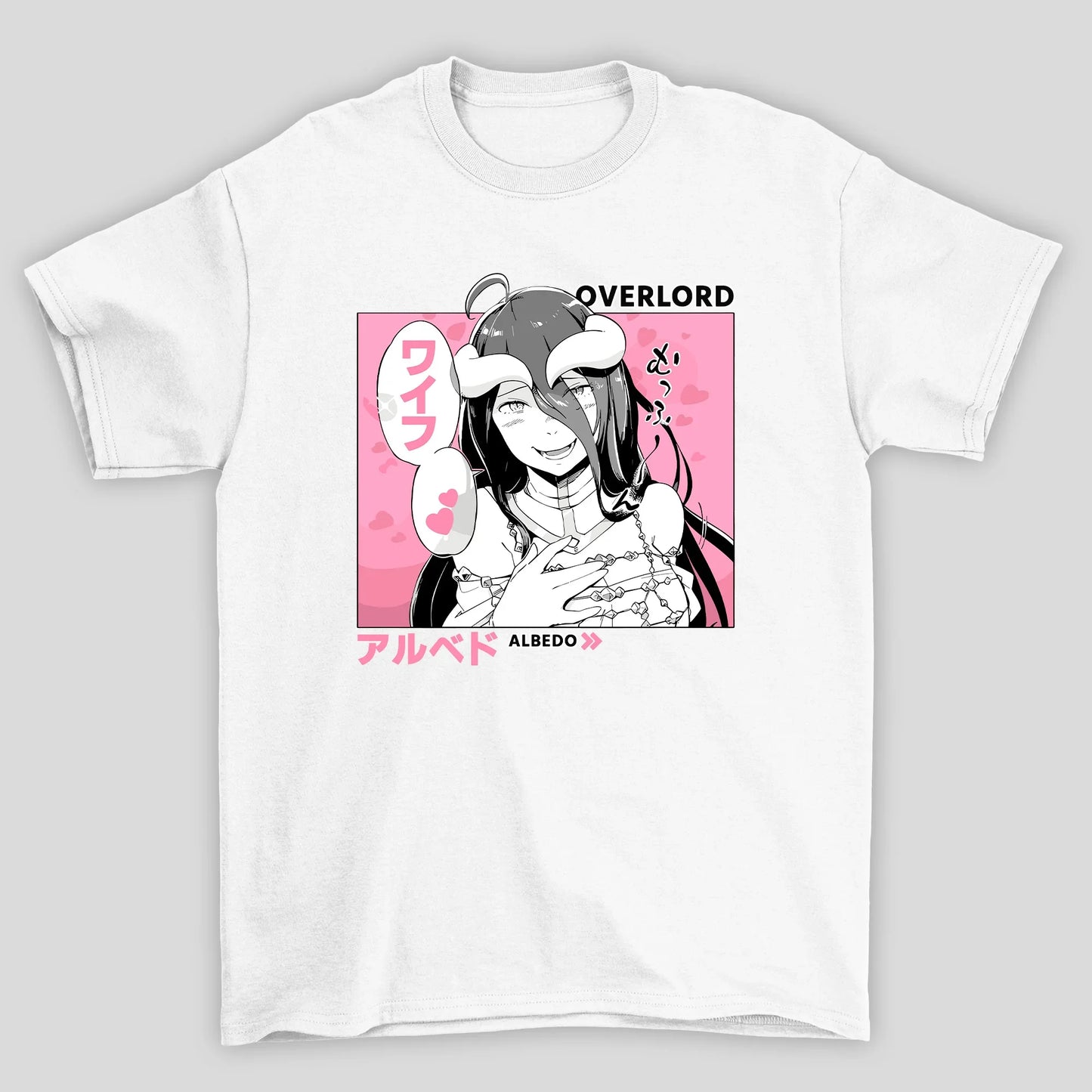 Camiseta Básica Unissex Overlord Albedo Corações