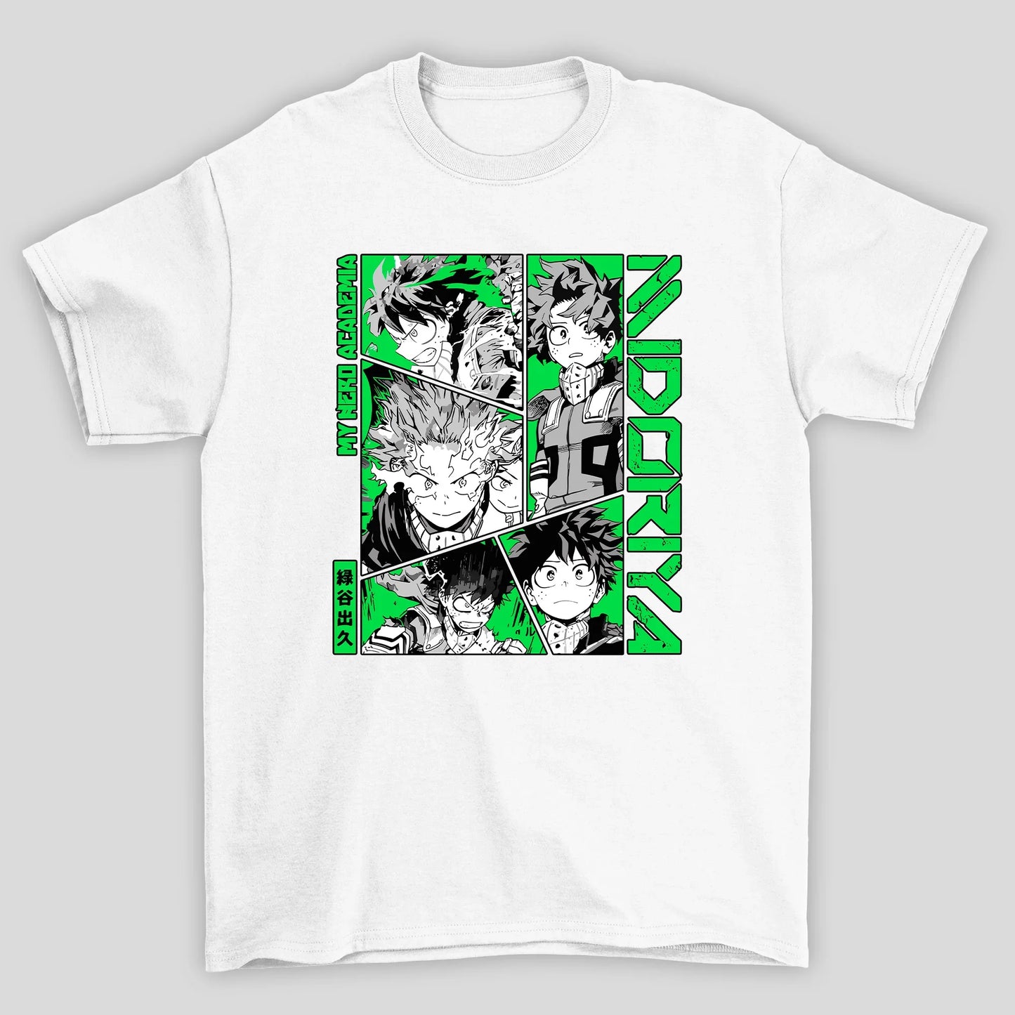 Camiseta Básica Unissex Midoriya Colagem Boku No Hero