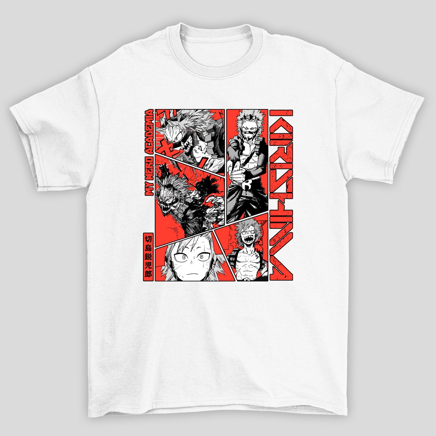 Camiseta Básica Unissex Kirishima Colagem Boku No Hero
