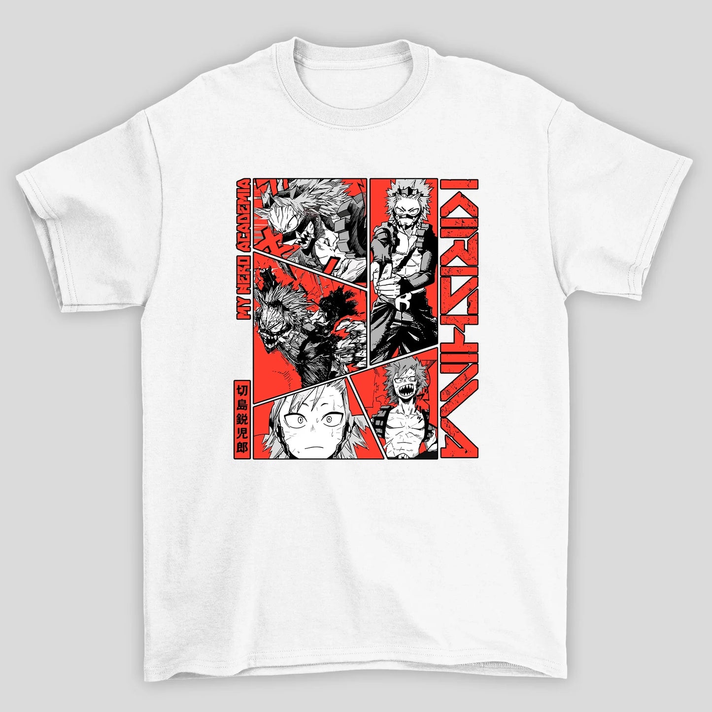 Camiseta Básica Unissex Kirishima Colagem Boku No Hero