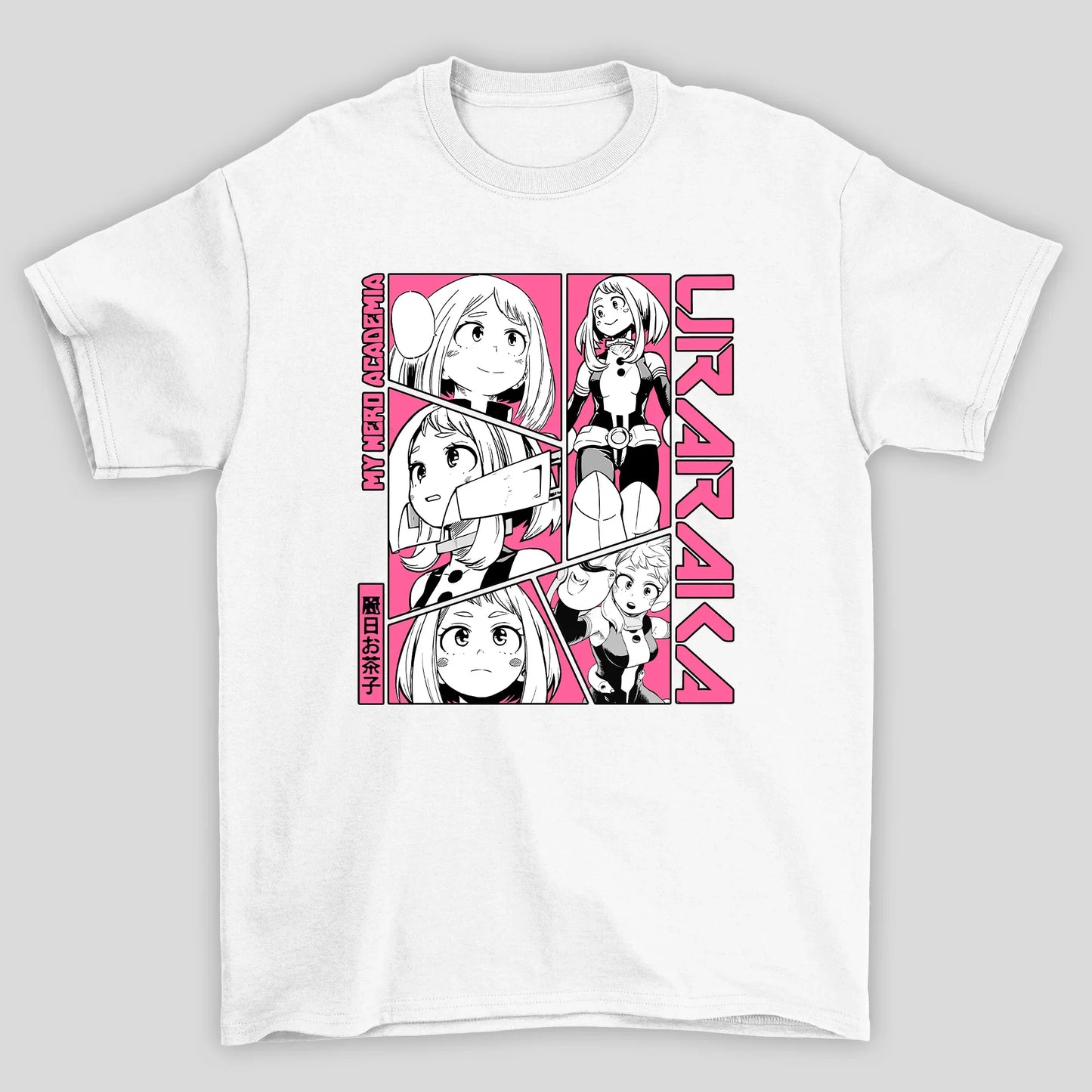 Camiseta Básica Unissex Uraraka Colagem Boku No Hero