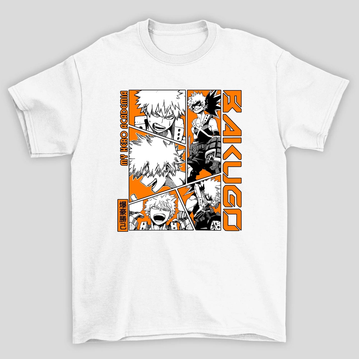 Camiseta Básica Unissex Bakugo Colagem Boku No Hero
