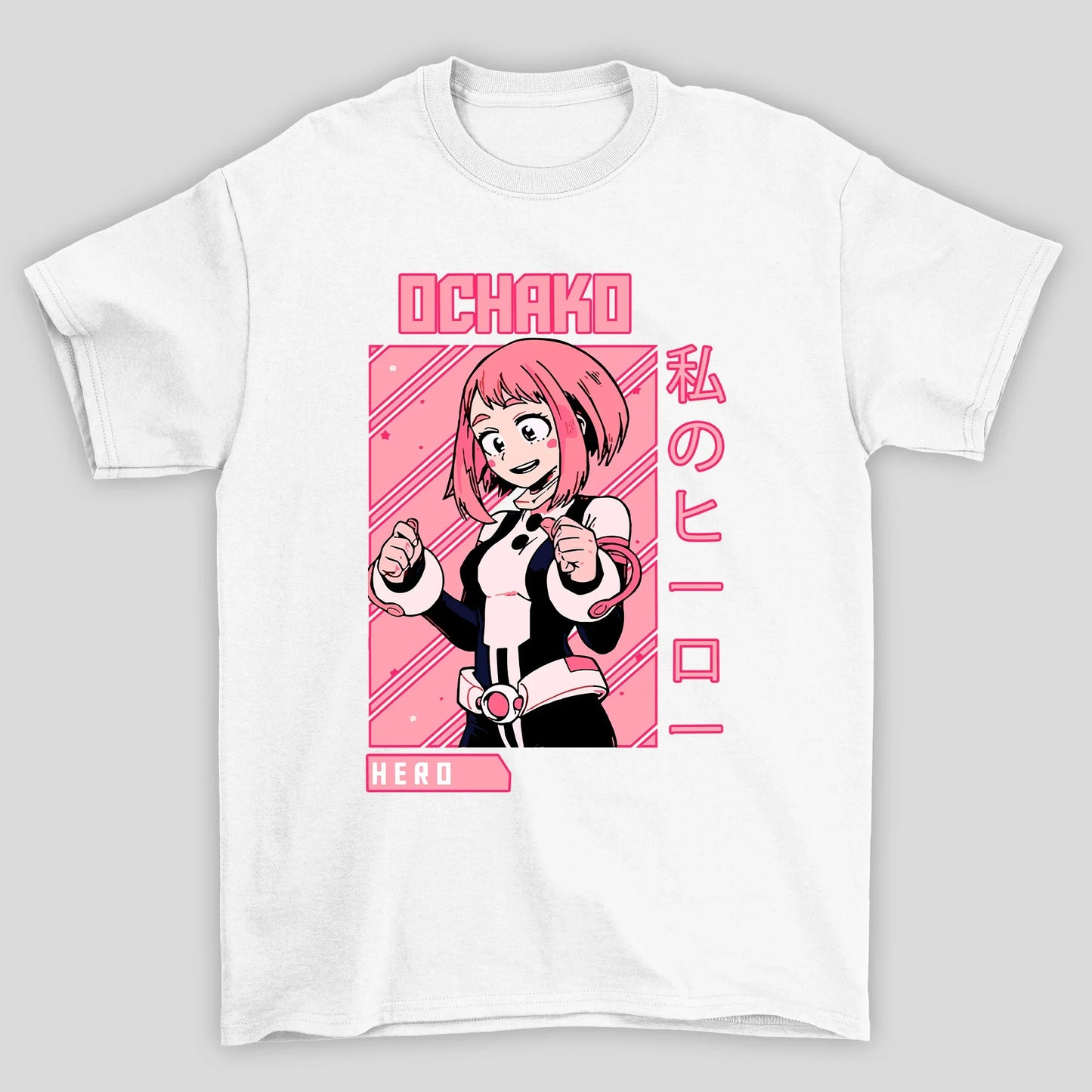 Camiseta Básica Unissex Ochoko Uraraka Kanji Boku No Hero