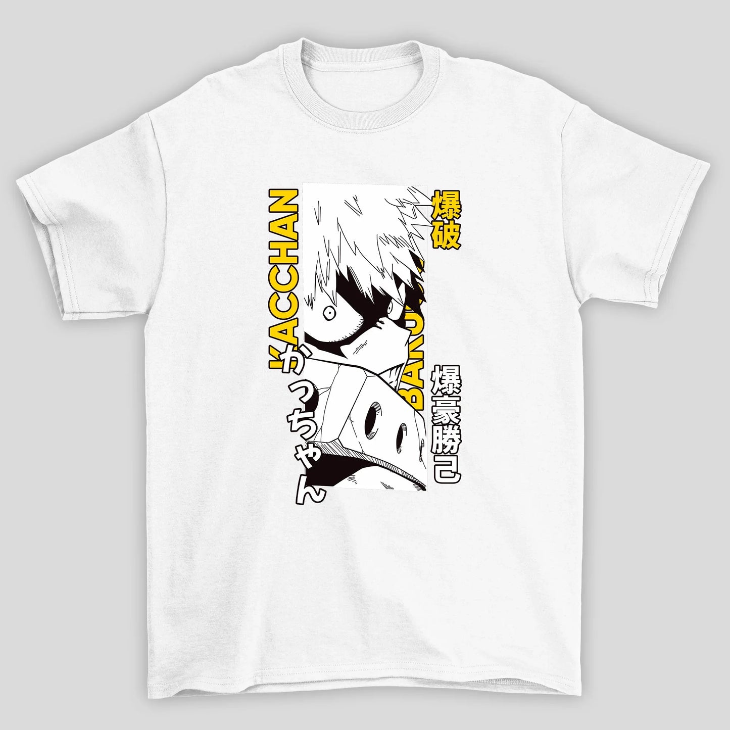 Camiseta Básica Unissex Bakugo Rosto Boku No Hero