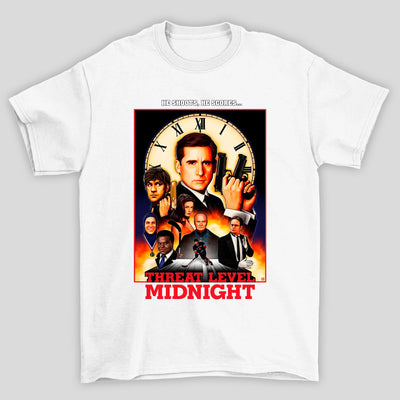 Camiseta Básica Unissex The Office Threat Level Midnight