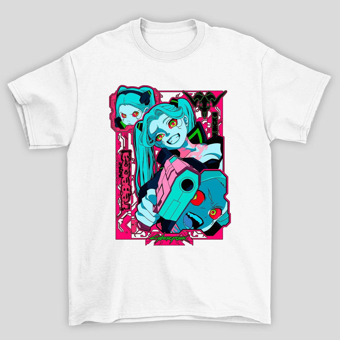 Camiseta Básica Unissex Rebecca Arma Cyberpunk Edgedruuners