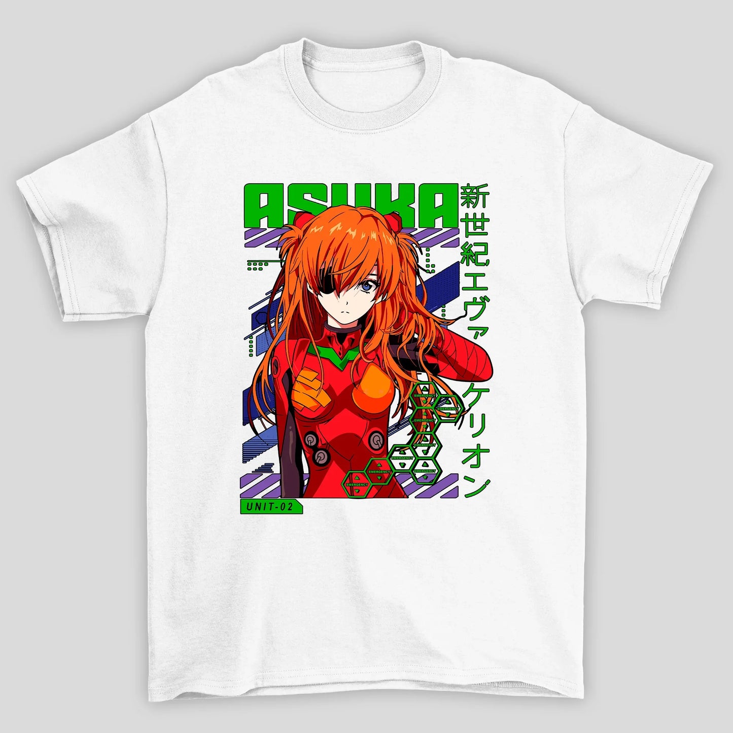 Camiseta Básica Unissex Asuka Kanji 02 Evangelion