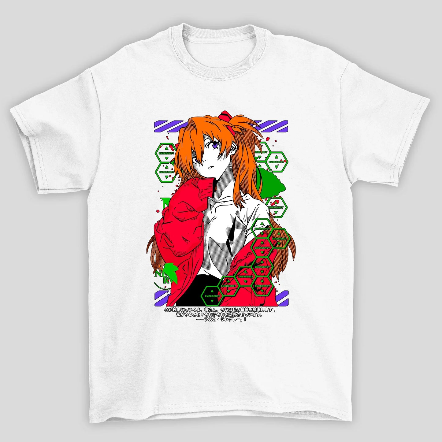 Camiseta Básica Unissex Asuka Emergency Evangelion