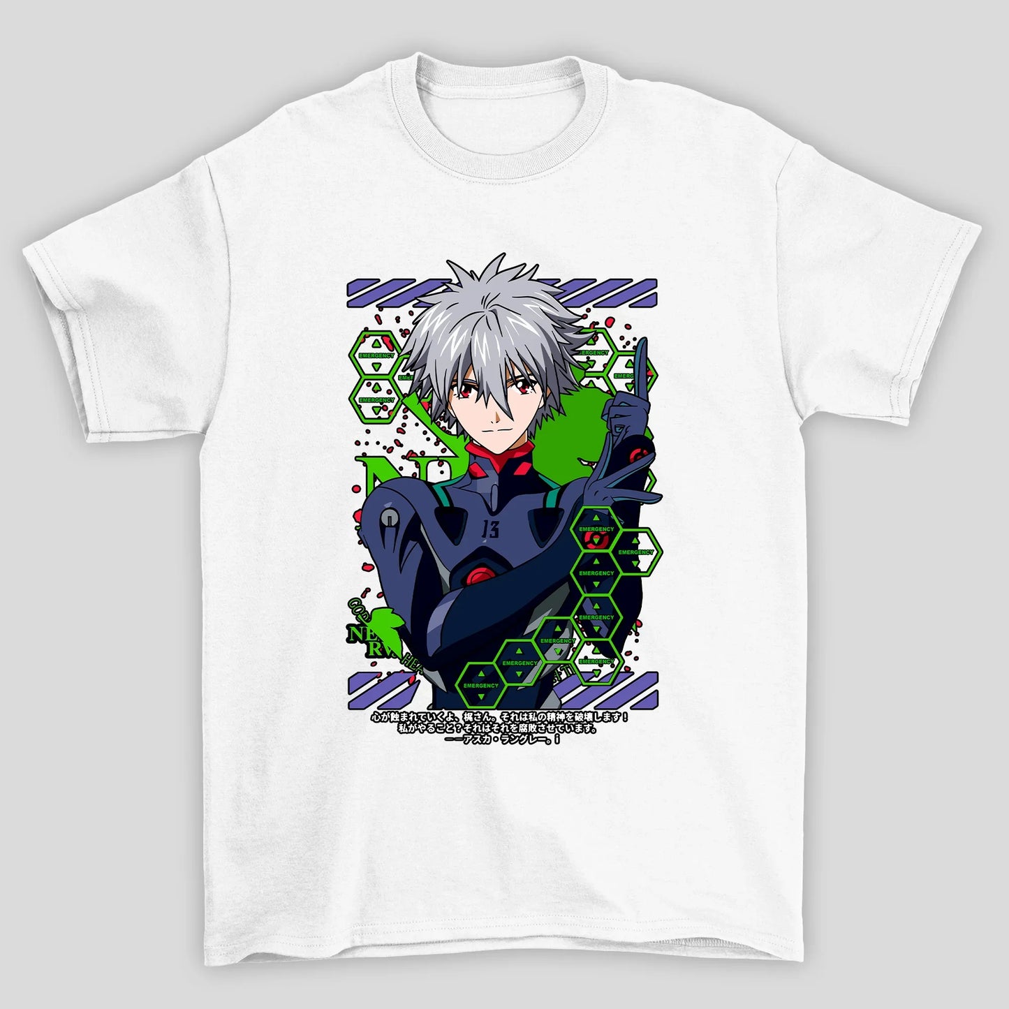 Camiseta Básica Unissex Kaworu Emergency Evangelion