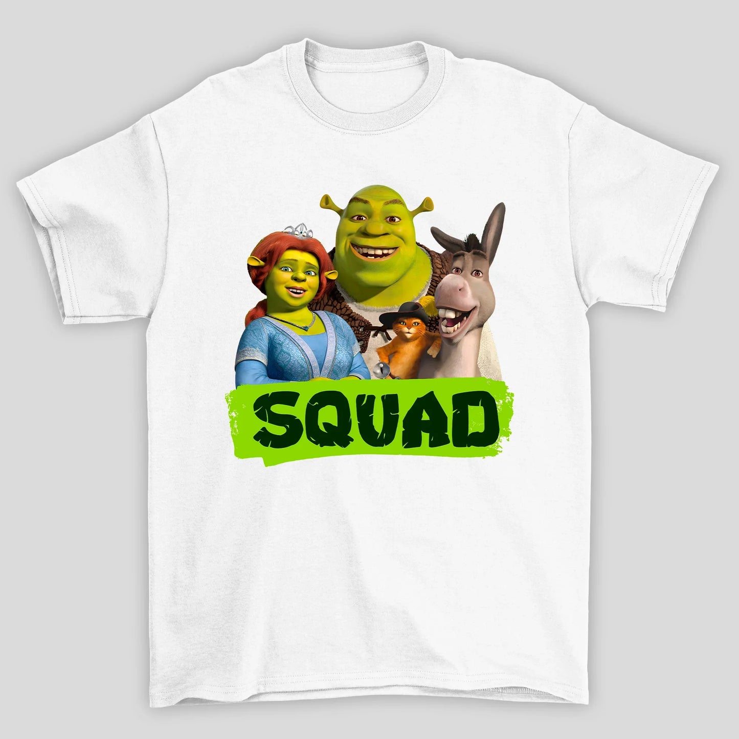 Camiseta Básica Unissex Squad Fiona Gato Burro Shrek