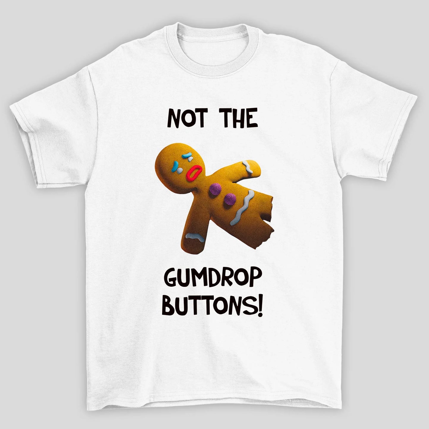 Camiseta Básica Unissex Not The Gumdrop Buttons Biscoito Shrek