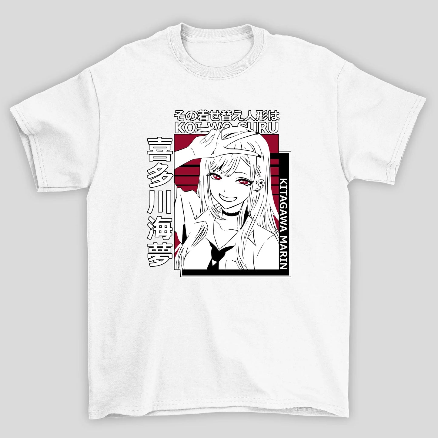 Camiseta Básica Unissex Marin Kitagawa V Kanji My Dress Up Darling