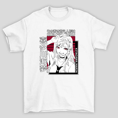 Camiseta Básica Unissex Marin Kitagawa V Kanji My Dress Up Darling