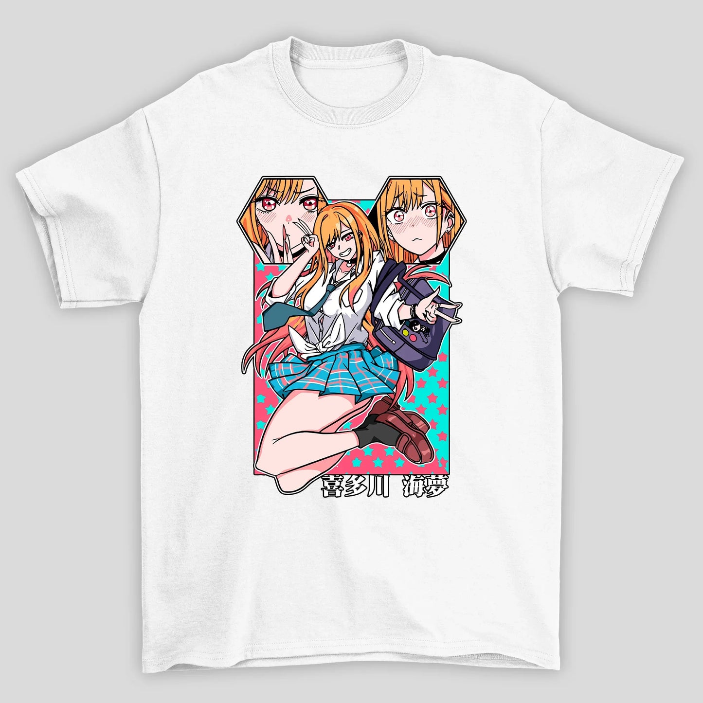 Camiseta Básica Unissex Marin Pulando Kanji My Dress Up Darling