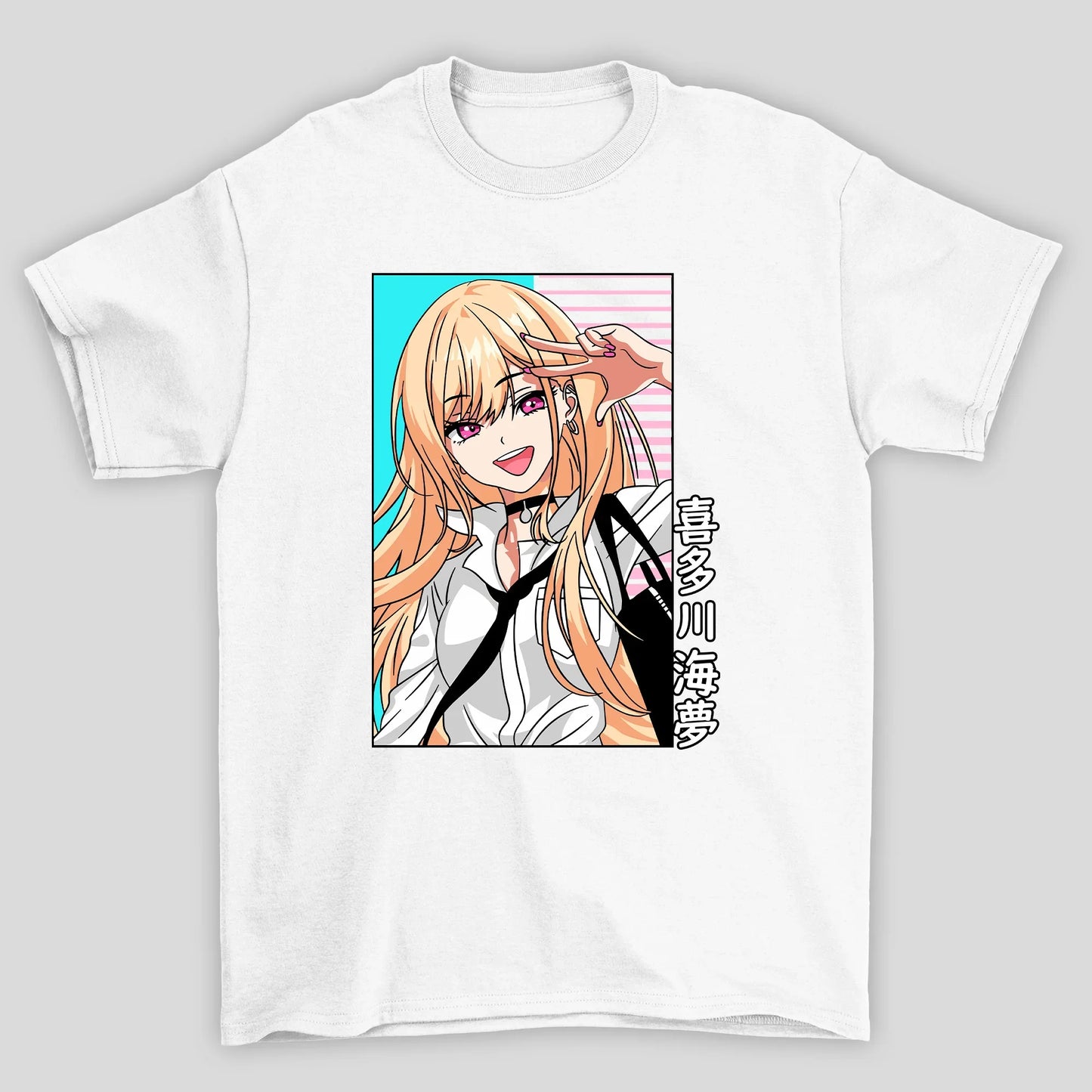 Camiseta Básica Unissex Marin Kanji Colorido My Dress Up Darling
