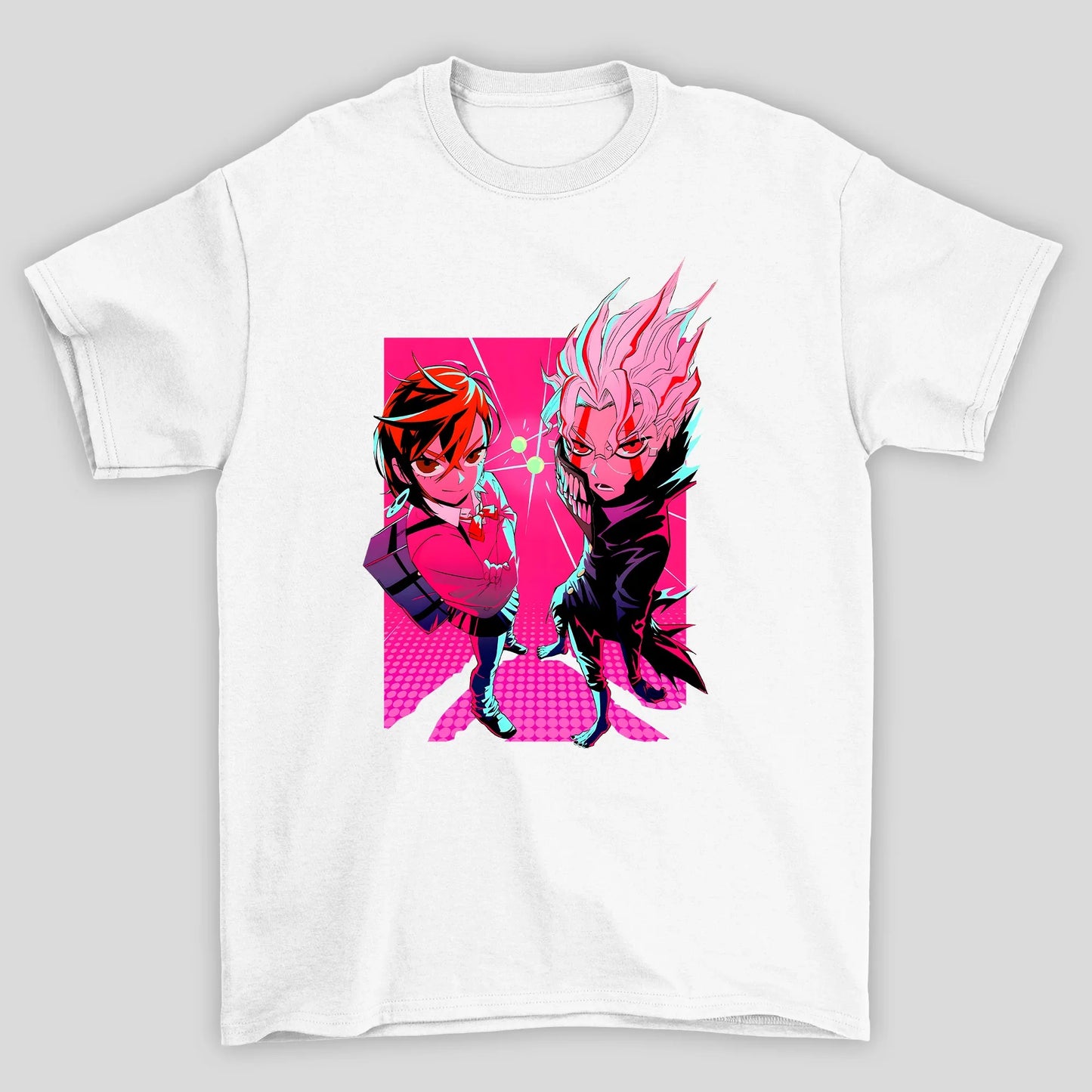 Camiseta Básica Unissex Momo Ayase e Okarun Dandadan